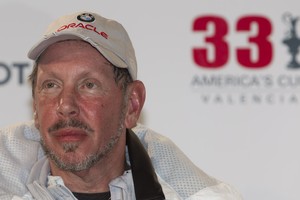 Larry Ellison at the media conference following the 33rd America&rsquo;s Cup
 photo copyright Carlo Borlenghi/ Alinghi http://www.alinghi.com taken at  and featuring the  class