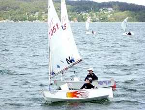Paddy Gilbert in Predator and James McLennon in Way to Go. - Australian Sabot Championships photo copyright Peter McIntosh taken at  and featuring the  class