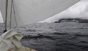 AroundtheAmericas - It is that time of year - they catch sight of a cruise ship photo copyright David Thoreson http://bluewaterstudios.com/ taken at  and featuring the  class