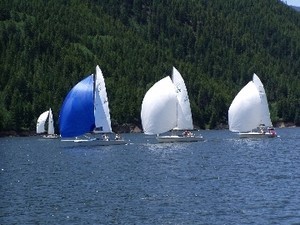 Aspen Yacht Club with spinnakers photo copyright SW taken at  and featuring the  class