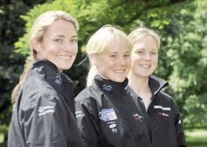 Sarah Ayton, Sarah Webb and Pippa Wilson. Blondes in a Boat for Qingdao. photo copyright David Ashdown taken at  and featuring the  class