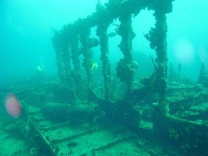 A diver explores the wreckage of the 'RMS Rhone' off the coast of Tortola.  Photo by Gareth Richards photo copyright SW taken at  and featuring the  class