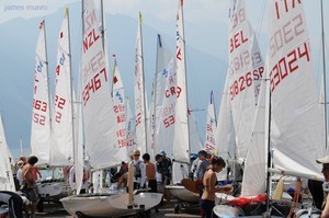 On the beach at the 2009 420 Worlds - Lake Garda Italy photo copyright James Munro www.420sailing.org.nz taken at  and featuring the  class