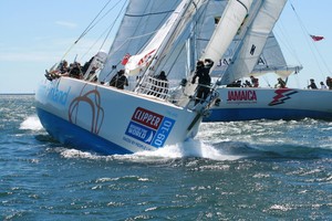 Team Finland at the start of race 4 of the Clipper Race 09-10 from Cape Town, South Africa to Geraldton, Western Australia.

 photo copyright Clipper Ventures PLC . http://www.clipperroundtheworld.com taken at  and featuring the  class