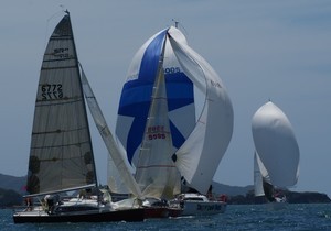 Close encounter at Bay of Islands Raceweek 2009 photo copyright Geoff Davies www.luvmyboat.com taken at  and featuring the  class