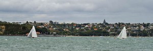 Tamarau leads Orion II out of the Waitemata Harbour entrance in the 2009 Lipton Cup photo copyright Richard Gladwell www.photosport.co.nz taken at  and featuring the  class