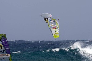 Daida Moreno Table top push loop - PWA Costa Teguise Freestyle World Cup - Day 4 photo copyright  John Carter / PWA http://www.pwaworldtour.com taken at  and featuring the  class