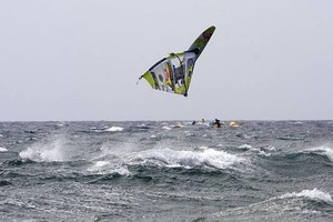 Daida Moreno mid double loop - 2008 Gran Canaria PWA Grand Slam – Day Four photo copyright  John Carter / PWA http://www.pwaworldtour.com taken at  and featuring the  class