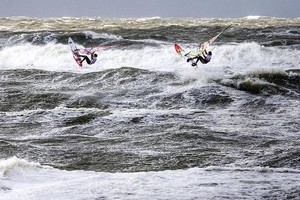Dunkerbeck and Naish take on wild Sylt conditions - 2009 PWA Colgate World Cup photo copyright  John Carter / PWA http://www.pwaworldtour.com taken at  and featuring the  class