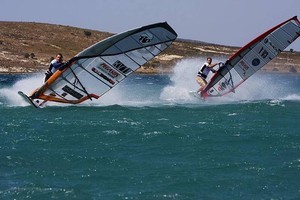Finian Maynard and Josh Angulo - Pegasus Airlines Alacati PWA World Cup - Day 1 photo copyright  John Carter / PWA http://www.pwaworldtour.com taken at  and featuring the  class
