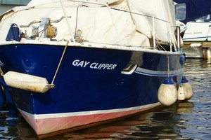 The boat's name tells you the kinda guys on board? photo copyright SW taken at  and featuring the  class