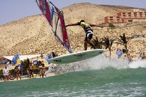 Gollito struts his stuff - 2009 Fuerteventura PWA Grand Slam photo copyright  John Carter / PWA http://www.pwaworldtour.com taken at  and featuring the  class