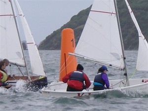 Action at the top mark, 2010 NZ Sunburst Nationals photo copyright Simon Miller taken at  and featuring the  class