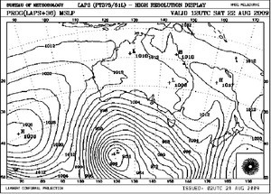 HI Day One prognosis 10pm photo copyright Bureau of Meteorology http://www.bom.gov.au taken at  and featuring the  class