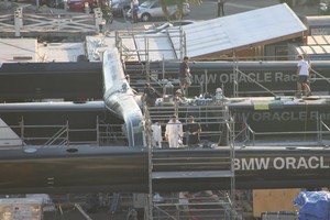 Main beam and mast swivel - BOR90/USA emerges from the builder’s shed - San Diego 24 October 2009 photo copyright Kazenotayori taken at  and featuring the  class