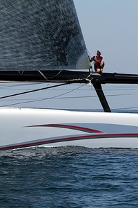 Alinghi 5 training off Ras al-Khaimah (UAE) photo copyright Alinghi Team www.alinghi.com taken at  and featuring the  class