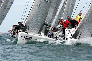 Melges 32 Star - Jeff Ecklund (bow 32) - Key West 2009 photo copyright JOY / IM32CA http://melges32.com/ taken at  and featuring the  class