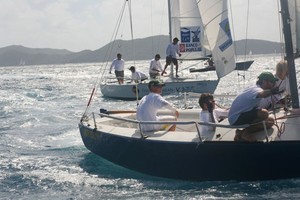 Team LIME with Alec Anderson on the helm fighting for a first place win against Ondeck Racing (USVI) with Peter Holmberg on the helm.- 2008 Nanny Cay Nations Cup photo copyright Racing in Paradise http://www.racinginparadise.com taken at  and featuring the  class