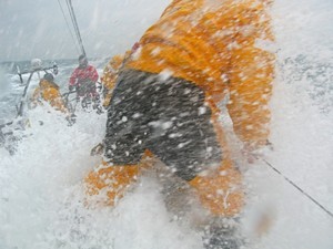 Green Dragon crew battle the elements photo copyright Guo Chuan/Green Dragon Racing/Volvo Ocean Race http://www.volvooceanrace.org taken at  and featuring the  class