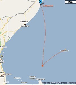 Indian Ocean with pirate route copy photo copyright SW taken at  and featuring the  class