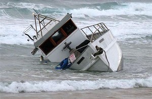 Islander aground at Warana photo by Justin Chetwynd photo copyright SW taken at  and featuring the  class
