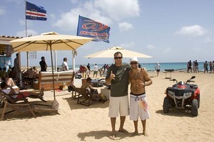 Kauli and Josh hang out at Josh's - 2008 Cabo Verde PWA World Cup Day 5 photo copyright  John Carter / PWA http://www.pwaworldtour.com taken at  and featuring the  class