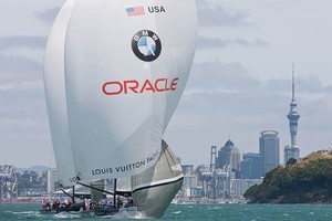 Louis Vuitton Pacific Series -  Racing Day 2BMW ORACLE Racing vs China Team photo copyright BMW Oracle Racing Photo Gilles Martin-Raget http://www.bmworacleracing.com taken at  and featuring the  class