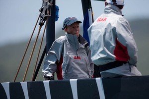 Having a chat with one of the BMW Oracle Racing afterguard  Louis Vuitton Pacific Series photo copyright BMW Oracle Racing Photo Gilles Martin-Raget http://www.bmworacleracing.com taken at  and featuring the  class