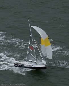 Mike Martin Miles Nelson 2009 World 505 Champions, San Francisco photo copyright Erik Simonson/MarineMediaAlliance.com http://marinemediaalliance.com/gallery/ taken at  and featuring the  class