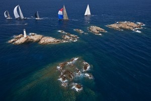 Maxi fleet rounding Monaci Island - Maxi Yacht Rolex Cup photo copyright  Rolex / Carlo Borlenghi http://www.carloborlenghi.net taken at  and featuring the  class