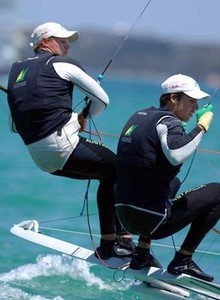 Nathan Outteridge & Ben Austin 49er2 -  2008 49er Worlds - Sail Melbourne photo copyright Jeff Crow/ Sport the Library http://www.sportlibrary.com.au taken at  and featuring the  class
