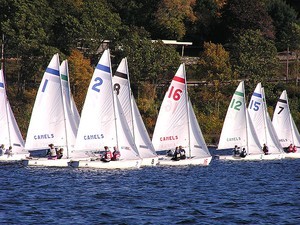 A start in the Women&rsquo;s Stu Nelson Trophy at Connecticut College. photo copyright Ken Legler taken at  and featuring the  class