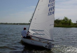 O-Jolle in present day trim - photo www.olympiajolle.de photo copyright  SW taken at  and featuring the  class