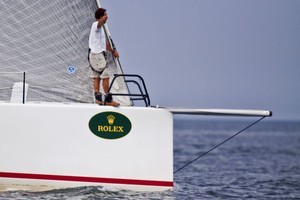 On the bow of Rosebud Team/DYT - Block Island Race Week photo copyright  Rolex / Dan Nerney taken at  and featuring the  class