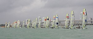 On the starting line with the 49er Class on Day 1 - Rolex Miami OCR photo copyright  Rolex / Dan Nerney taken at  and featuring the  class