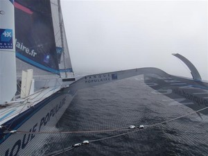 Onboard Maxi Banque Populaire V - North Atlantic Record attempt photo copyright Team Banque Populaire http://www.voile.banquepopulaire.fr/ taken at  and featuring the  class