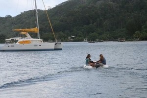 Our cat and the dinghy photo copyright www.takingthekids.com taken at  and featuring the  class