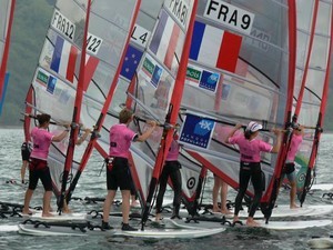 Crowd scene on Day 1 of the Womens RS:X Europeans, Brest, France photo copyright Claude Breton taken at  and featuring the  class