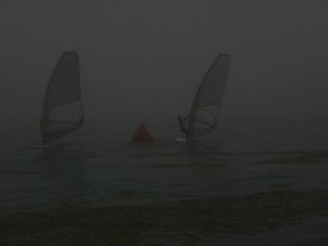 Weed, light wind, strong currents, fog, 30 meters Vis, 99% humidity, 19 deg c ... Bring it on! Sun burn not an issue! Qingdao June 2008 photo copyright Smiling Student taken at  and featuring the  class