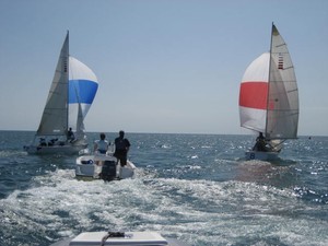 Racing at the US Youth Match Racing camp photo copyright Dave Perry taken at  and featuring the  class