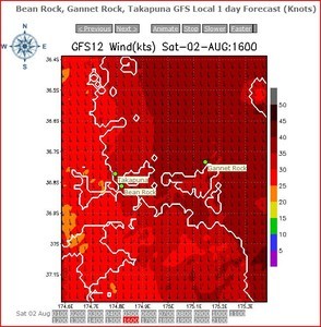 PredictWind - Hauraki Gulf Wind Speed/Direction - 020808 @1600hrs photo copyright PredictWind.com www.predictwind.com taken at  and featuring the  class