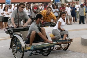 Raja Muda Selangor International Regatta 2008. Penang Trishaw Races - Yasooda tries a little barging at the mark photo copyright Guy Nowell http://www.guynowell.com taken at  and featuring the  class