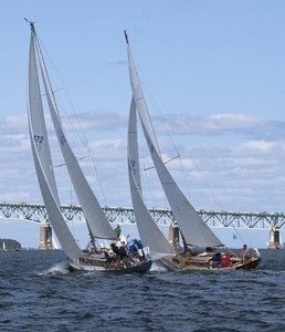 Alera and Chips: NY 30 Alera, owned by Terry McClinch and launched in 1905, and Jed Pearsall's Chips, a 1913 Burgess design skippered at the Classic Yacht Regatta by Mike Fletcher. CREDIT: John Mecray photo copyright SW taken at  and featuring the  class