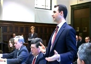 David Hille, SNG’s Attorney makes his case in front of Justice Cahn during the hearing in New York Supreme Court photo copyright Event Media taken at  and featuring the  class