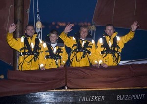 Spirit of Mystery Pete Eliot Mark and Andy wave goodbye photo copyright SW taken at  and featuring the  class