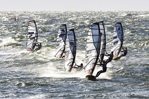 Steve Allen leads the pack - 2009 PWA Colgate World Cup photo copyright  John Carter / PWA http://www.pwaworldtour.com taken at  and featuring the  class