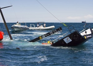 TP52 CAM about to sink - Trofeo S.M. La Reina Rolex Cup photo copyright  Rolex/ Kurt Arrigo http://www.regattanews.com taken at  and featuring the  class