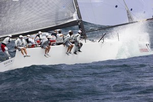 BMW ORACLE Racing in action in Marseille (FRA) where new Team's TP 52  ``USA 17`` has its first race, its first win and is tonight 2nd at the standing classification. photo copyright BMW Oracle Racing Photo Gilles Martin-Raget http://www.bmworacleracing.com taken at  and featuring the  class