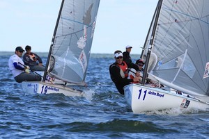 Zach Railey and Brian Boyd (USA) racing in the Finn class photo copyright Thom Touw http://www.thomtouw.com taken at  and featuring the  class