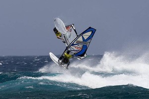 The Frans brothers cross paths - PWA Costa Teguise Freestyle World Cup - Day 4 photo copyright  John Carter / PWA http://www.pwaworldtour.com taken at  and featuring the  class